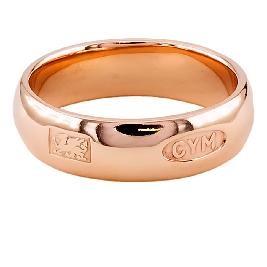 9ct Gold Cymru Rose Gold Wedding Ring Size S
